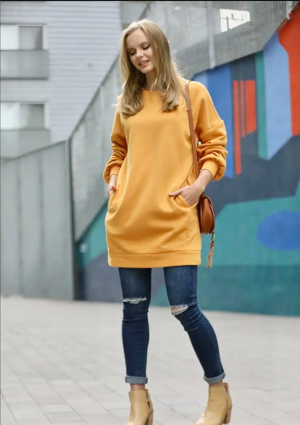 Tunic Sweatshirt with Pockets