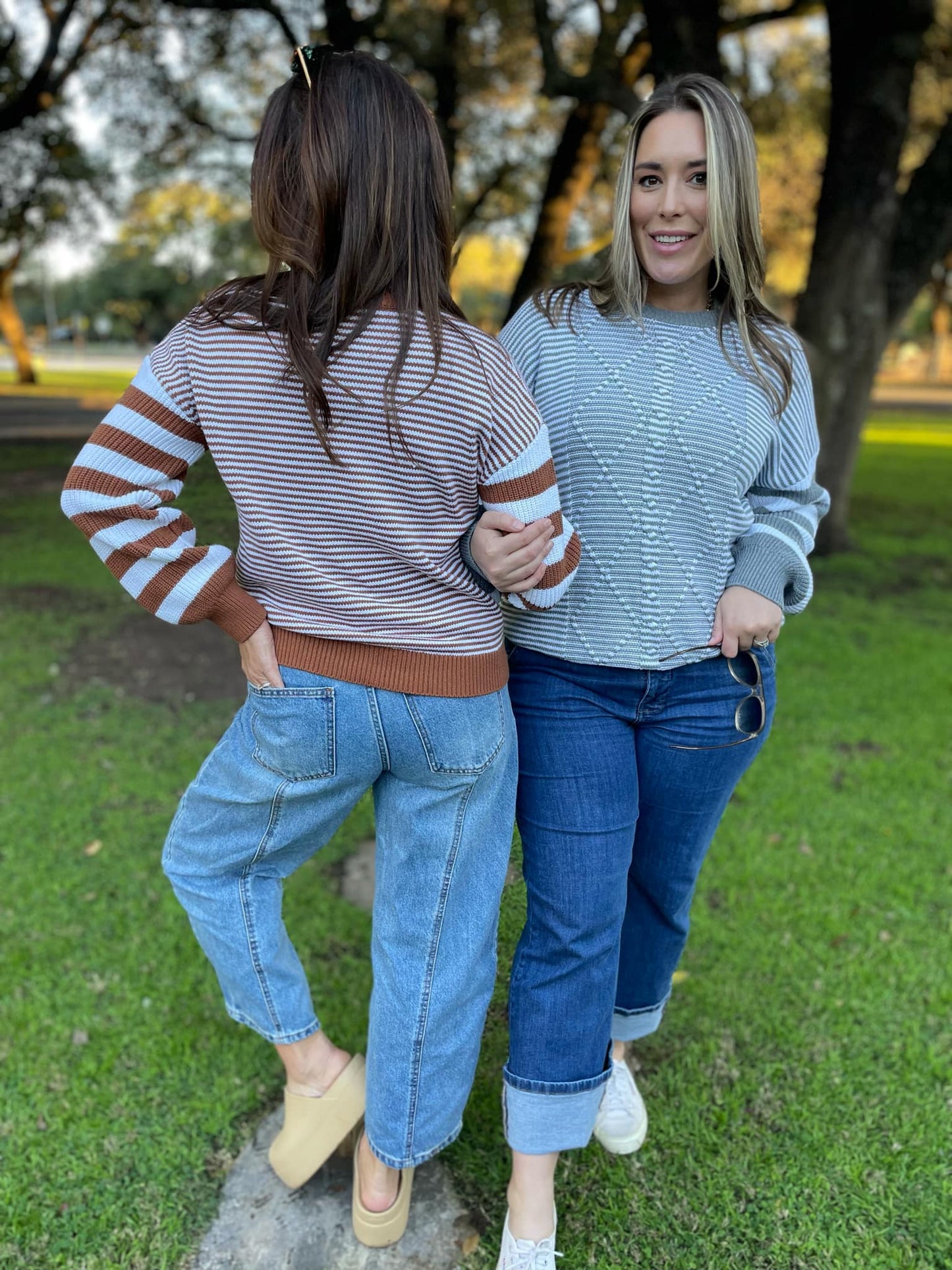 PREORDER: Aspen Striped Sleeve Sweater in Four Colors