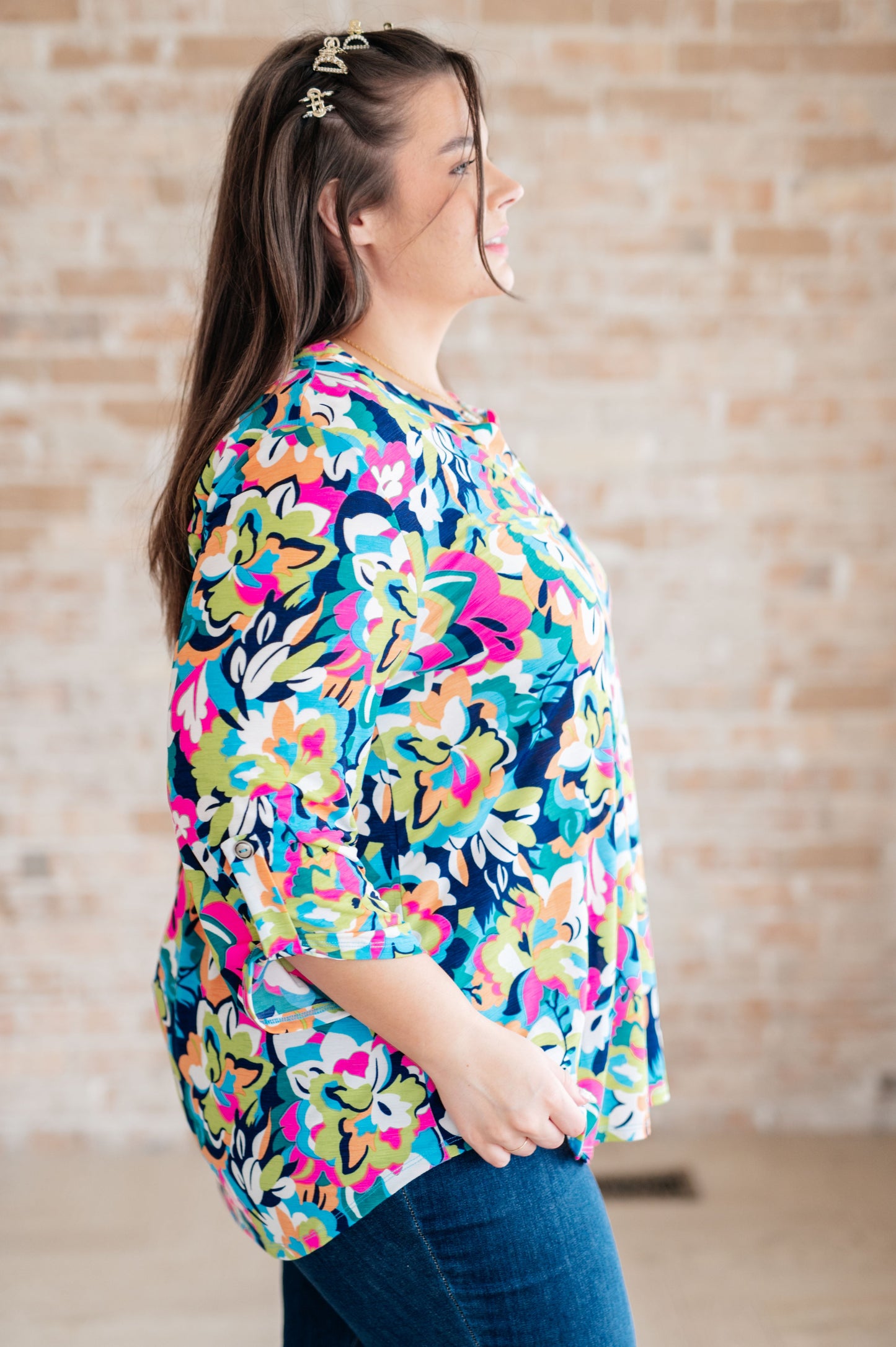 Lizzy Top in Neon Floral