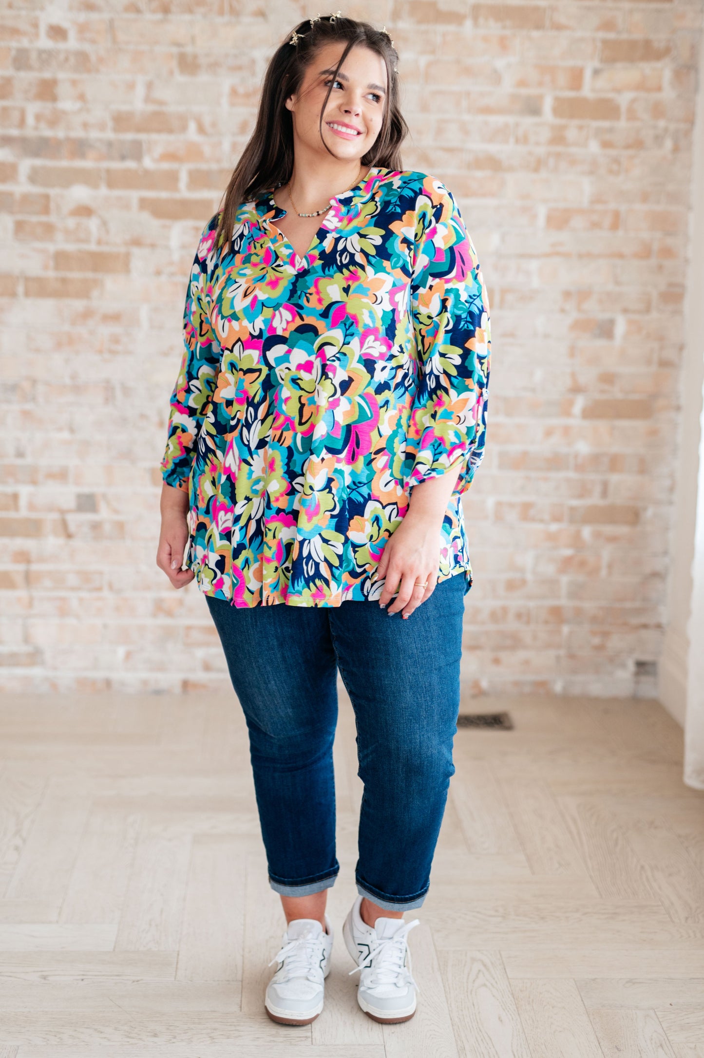 Lizzy Top in Neon Floral